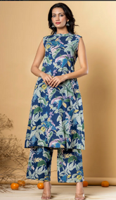 Vibrant Sleeveless Kurta Set